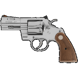 Colt Mfg PYTHONSP2WCTS Python 357 Mag/38 Special 6 Shot 2.50" Stainless Recessed Target/Vent Rib Barrel, Stainless Cylinder & Frame, Walnut w/Colt Medallion Grip