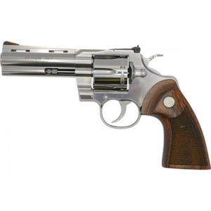 Colt Mfg PYTHONSP4WTS Python 38 Special/357 Mag 6 Shot 4.25" Stainless Vent Recessed Target/Vent Rib Barrel, Cylinder & Frame, Walnut w/Colt Medallion Grip