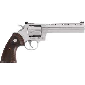 Colt Colt Mfg PYTHONSP6WFT Python Target 357 Mag 6rd 6" Polished Stainless Vent Rib Barrel, Cylinder & Frame, Walnut w/Medallion Grip - $1403.04 at Shooting Surplus