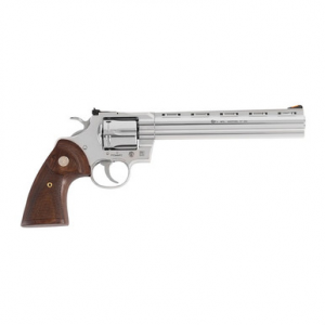 Colt Mfg PYTHONSP8WTS Python 357 Mag 6rd 8" Stainless Vent Rib Barrel, Stainless Steel Cylinder & Frame, Walnut w/Medallion Grip