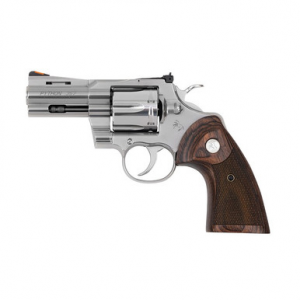 Colt Mfg PYTHONSP3WTS Python 38 Special 357 Mag 6 Shot 3" Stainless Recessed Target/Vent Rib Barrel, Cylinder & Frame, Walnut w/Colt Medallion Grip