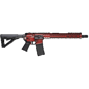 Black Rain Ordnance BROWTPRB Spec 15+ We The People 5.56x45mm NATO 30+1 16", Red Battleworn with Deep Engraving, 15" Slim M-LOK, Magpul Grip/Carbine Stock, Castle Flash Hider