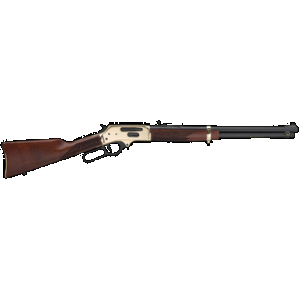 Henry H0243030 Side Gate Full Size 30-30 Win 5+1 20" Blued Steel Barrel, Polished Brass Receiver, American Walnut Stock Right Hand