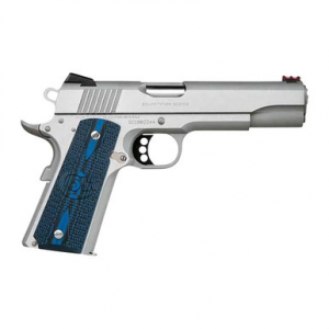 Colt Mfg O1072CCS Competition Government 9mm Luger 9+1 5" Stainless National Match Barrel, Serrated Slide & Frame w/Beavertail, Checkered Blue G10 Grip, Ambidextrous
