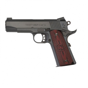Colt Mfg O4940XE Commander Combat 45 ACP 8+1 4.25" Black Steel Barrel, Blued Serrated Slide & Carbon Steel Frame w/Beavertail, Black Cherry Checkered G10 Grips, Ambidextrous