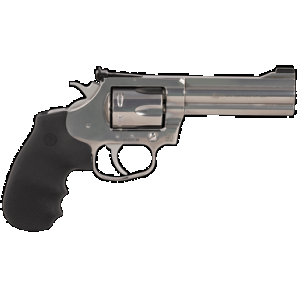 Colt Mfg KCOBRASB4NS King Cobra Target 357 Mag 6 Shot 4.25" Brushed Stainless Steel Barrel, Cylinder & Frame, Black Hogue Rubber w/Finger Grooves Grip