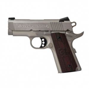 Colt Mfg O7000XE Defender Compact 45 ACP 7+1 3" Steel Barrel, Stainless Serrated Slide, Matte Stainless Aluminum Frame w/Beavertail, Black Cherry Tactical G10 Grips, Ambidextrous
