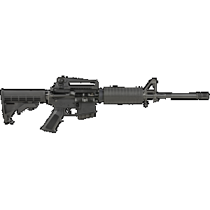 Bushmaster M4 Patrolman's Carry Handle-CA AR15 Rifle - Black | 5.56NATO | 16" Barrel | A2 Handguard w/ Detachable Carry Handle | A2 Flash Hider | M4 Collapsible Stock | Fixed 10rd Mag | CA Compliant