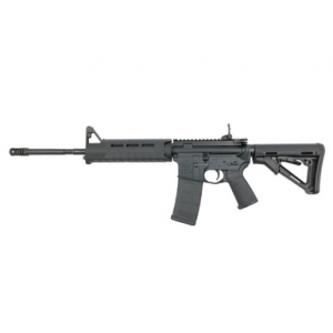 Bushmaster M4 Patrolman's Flat Top MOE AR15 Rifle - Black | 5.56NATO | 16" Barrel | Magpul MOE Furniture | Flip -Up Rear Sight | A2 Birdcage flash hider