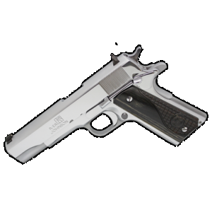 Iver Johnson Arms 1911CHRW 1911 A1 45 ACP 8+1 5" Stainless Steel Barrel, Bright Polish Chrome Serrated Steel Slide & Frame w/Beavertail, Black Diamondwood Grip