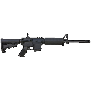 Bushmaster M4 Patrolman's Flat Top-CA AR15 Rifle - Black | 5.56NATO | 16" Barrel | M4 Handguard | A2 Flash Hider | M4 Collapsible Stock | Flip-Up Rear Sight | Fixed 10rd Mag | CA Compliant