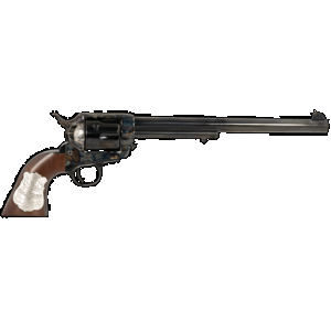 Cimarron PP558 Buntline 45 LC (Long Colt) 6rd 10" Blued Frame, Barrel & Cylinder, Walnut w/Inlaid Silver Medallion Grip