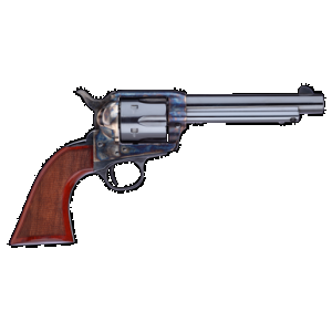 Taylors & Company 556208DE Short Stroke Gunfighter 45 Colt (LC) 6rd 5.50" Blued Cylinder & Barrel Color Case Hardened Steel Frame Checkered Walnut Army Size Grip (Taylor Tuned)
