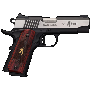 Browning 1911-380 380 ACP 3.63 in 8+1 Rosewood Silver Polished Stainless Steel