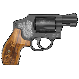 SMITH & Wesson 442 Engraved , 38 Special, 1.88in. Barrel, 5rd, Wood Grips - Black (150785)