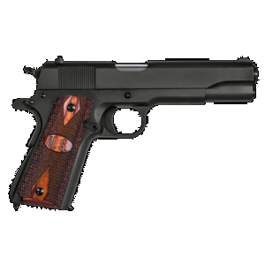 Auto-Ordnance 1911BKO9W 1911 A1 GI Spec 9mm Luger 9+1 5" Stainless Steel Barrel, Matte Black Serrated Carbon Steel Slide & Frame w/Beavertail, Checkered Wood w/Integrated US Logo Grip