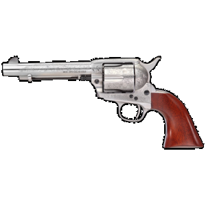 Taylors & Company 550929 1873 Cattleman 357 Mag Caliber with 5.50" Barrel, 6rd Capacity Cylinder, Overall White Floral Engraved Finish Steel & Walnut Grip