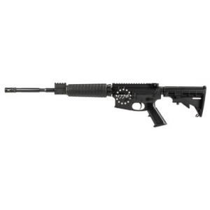 ALEX Pro Firearms Delta Carbine 5.56x45 Nato, 16in. Barrel, 30rd, Mil-spec A2 Grip & M4 Stock. 1776 Graphic - Black