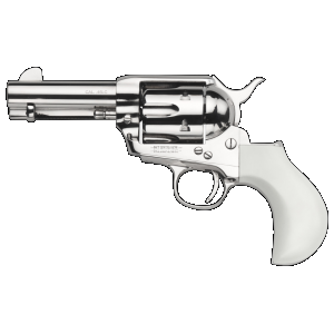 Taylors & Company 200073 1873 Cattleman 357 Mag Caliber with 3.50" Barrel, 6rd Capacity Cylinder, Overall Nickel-Plated Finish Steel & Ivory Birdshead Synthetic Grip