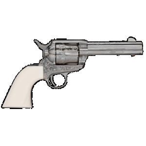 Taylors & Company 200057 1873 Cattleman Outlaw Legacy 45 Colt (LC) Caliber with 4.75" Barrel, 6rd Capacity Cylinder, Overall Nickel Engraved Finish Steel & Ivory Synthetic Grip