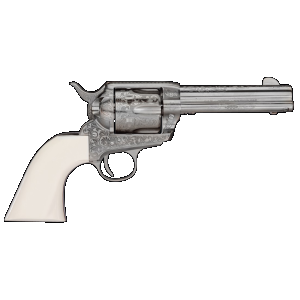 Taylors & Company 200058 1873 Cattleman Outlaw Legacy 357 Mag Caliber with 4.75" Barrel, 6rd Capacity Cylinder, Overall Nickel Engraved Finish Steel & Ivory Synthetic Grip
