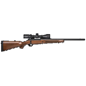 Mossberg 27939 Patriot Walnut-Vortex Scope Combo Full Size 243 Win 5+1, 22" Matte Blued Fluted Steel Barrel & Receiver, Walnut Fixed Stock, Vortex Crossfire II 3-9x40mm Scope
