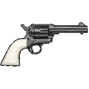 Taylors & Company 200056 1873 Cattleman Outlaw Legacy 45 Colt (LC) Caliber with 4.75" Barrel, 6rd Capacity Cylinder, Overall Blued Engraved Finish Steel & Ivory Synthetic Grip