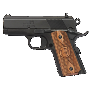 Iver Johnson Arms THRASHER9 Thrasher Officer 9mm Luger 8+1 3.12" Black Steel Barrel, Matte Black Serrated Steel Slide & Frame w/Beavertail, Walnut Grip