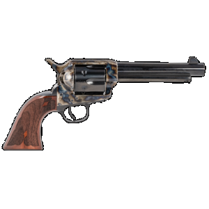 Taylors & Company 555130 Gambler 45 Colt (LC) Caliber with 5.50" Blued Finish Barrel, 6rd Capacity Blued Finish Cylinder, Color Case Hardened Finish Steel Frame & Checkered Walnut Grip