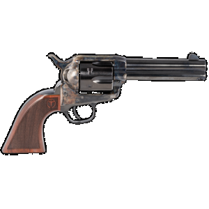 Taylors & Company 550180 Smoke Wagon 357 Mag Caliber with 4.75" Blued Finish Barrel, 6rd Capacity Blued Finish Cylinder, Color Case Hardened Finish Steel Frame & Checkered Walnut Grip