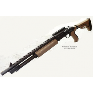 Mossberg 500 ATI Tactical 12GA, 18.5in. Barrel, 5rd, 6 pos. Adj. FDE Stock & Forend - Black (50424)