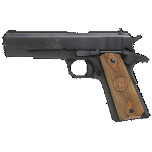 Iver Johnson Arms 1911A19 1911 A1 9mm Luger 9+1 5" Black Steel Barrel, Matte Black Serrated Steel Slide, Matte Black Steel Frame w/Beavertail, Checkered Double Diamond Walnut Grip