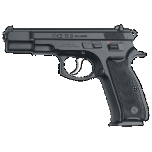 CZ-USA 91102 CZ 75 B 9mm Luger 16+1 4.60" Steel Barrel, Black Serrated Steel Slide, Black Polycoat Steel Frame w/Beavertail, Black Plastic Grip