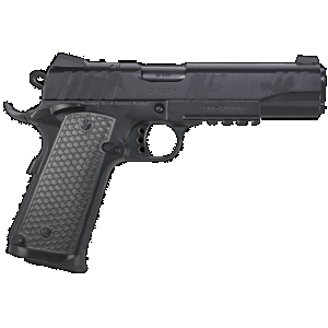 Girsan 391159 MC1911 S Influencer Full Size 38 Super 9+1 5" Black Steel Barrel, Black Camo Optic Ready/Serrated Steel Slide & Frame w/Picatinny Rail & Beavertail, Black Polymer Grip