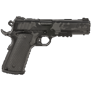 Girsan 391158 MC1911 S Influencer Full Size 10mm Auto 9+1 5" Black Steel Barrel, Black Camo Optic Ready/Serrated Steel Slide & Frame w/Picatinny Rail & Beavertail, Black Polymer Grip