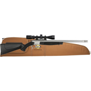 CVA Scout TD Rifle 35 Whelan Single Shot 25" Threaded Barrel Stainless Steel and Black with Muzzle Brake and 9x40 Scope