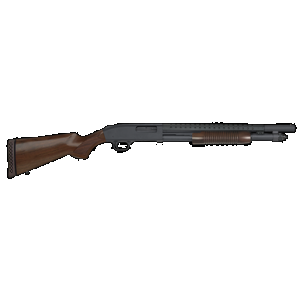 Mossberg 590 Retrograde 12GA, 18.5in. Barrel, 6rd, Wood Stock & Forend - Black (52151)