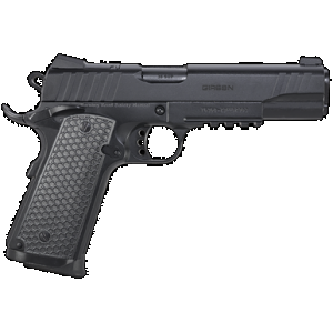 Girsan 391049 MC1911 S Influencer Full Size 38 Super 9+1 5" Blued Steel Barrel, Black Optic Ready/Serrated Steel Slide & Frame w/Picatinny Rail & Beavertail, Black Polymer Grip