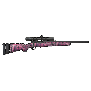 Mossberg 28142 Patriot Super Bantam 243 Win Caliber with 5+1 Capacity, 20" Fluted Barrel, Matte Blued Metal Finish & Muddy Girl Wild Synthetic Stock Right Hand (Youth) Includes 3-9x40mm Scope