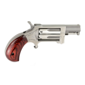North American Arms SWC Sidewinder 22 LR or 22 WMR Caliber with 1.50" Barrel, 5rd Capacity Cylinder, Overall Stainless Steel Finish & Rosewood Birdshead Grip Includes Cylinder