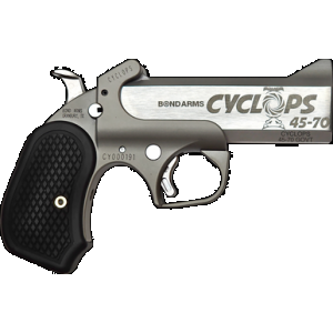 Bond Arms BACY Cyclops 45-70 Gov 1rd Shot 4.25" Stainless Stainless Steel Barrel Matte Stainless Black Extended B6 Resin Grips