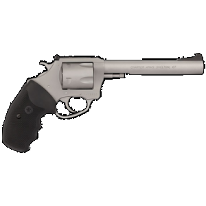 CHARTER Arms 79960 Pitbull Large 9mm Luger, 5 Shot 6" Matte Stainless Steel Barrel, Cylinder & Frame W/black Finger Grooved Rubber Grip