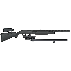 MOSSBERG 500 Combo Field/deer 20ga, 24in. Barrel, 5rd, Incl. 26" V/r Barrel. Incl. Synthetic Dual Comb Stock & 2.5 X 20 Dead Ringer Optic - Black (54047)