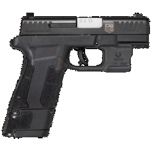 Diamondback DB0301P001 DBAM29 Sub-Compact 9mm Luger 3.50" 12+1,17+1 Overall Black Finish with Serrated Nitride Stainless Steel Slide, Polymer Grip & Picatinny Rail Includes Viridian Laser & Holster