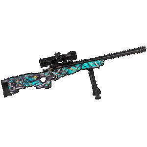 Crickett KSA2149 Precision Package 22 LR Caliber with 1rd Capacity, 16.12" Barrel, Blued Metal Finish & Fixed Thumbhole Muddy Girl Serenity Synthetic Stock Right Hand (Youth) Includes Scope & Bipod