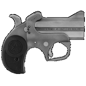 Bond Arms BARW Rowdy 410/45 Colt (LC) Derringer 3" 2 Black Rubber Grip Polished Stainless Steel Frame