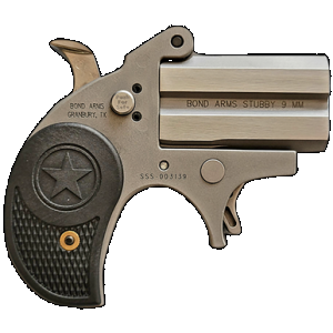 Bond Arms BASTB Stubby 9mm 2rd Shot 2.20" Matte Stainless Steel Frame Black Textured Polymer Grips