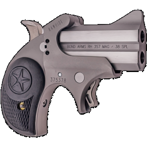 BOND Arms Barhr Rawhide 38 Special/357 Mag 2.50" 2rd, Stainless, Black Rubber Grips