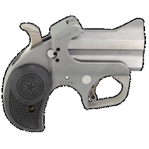 BOND Arms Barn Roughneck 45 Acp 2rd 2.50" Stainless Steel Double Barrel & Frame, Rebounding Hammer, Blade Front/fixed Rear Sights, Black Rubber Grip, Manual Safety