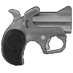 BOND Arms Barn Roughneck 9mm Luger 2rd 2.50" Stainless Steel Double Barrel W/bead Blasted Frame, Blade Front/fixed Rear Sights, Rebounding Hammer, Rubber Grip, Manual Safety